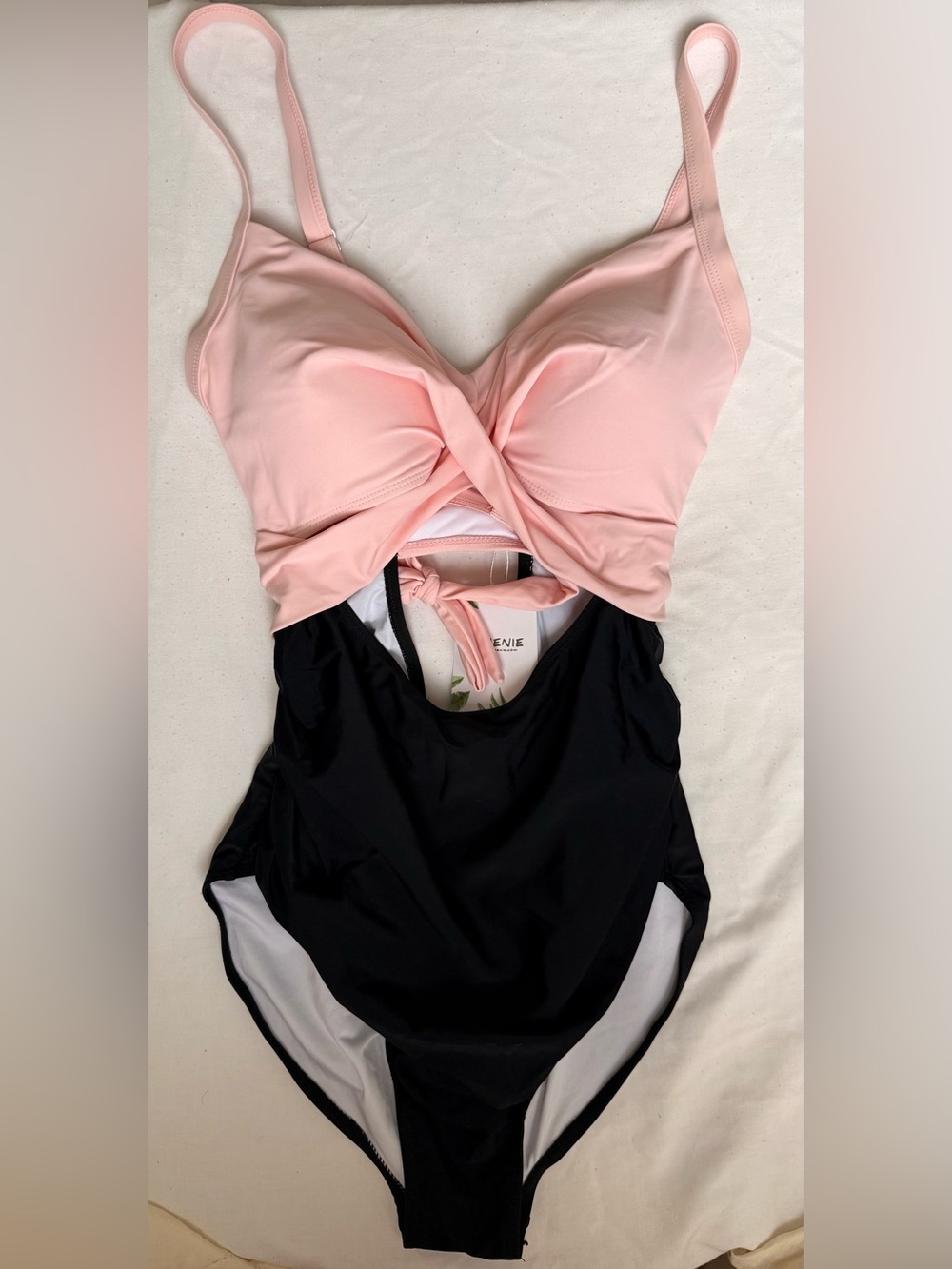 Pink & Black Twist-Front One-Piece Swimsuit - Women Swim